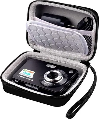 Immagine prodotto di Coperchio protettivo per fotocamere digitali, adatto a Kodak Pixpro, Canon PowerShot ELPH 180/190, G7 X Mark II, G7 X Mark III e Sony DSC-W800, con imbottitura ad aria che assorbe gli urti e doppia opzione di archiviazione
