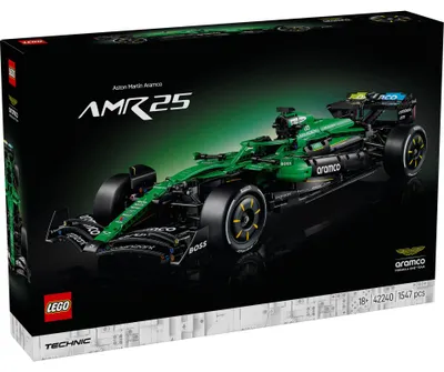 Produktbild von LEGO Technic Aston Martin Aramco AMR25 Formel 1 Rennwagen - Modellbau für Erwachsene - Rennauto mit V6-Motor, Differential & DRS-Aktivierung - Geschenkidee für Racing- & Motorsport Fans - 42240