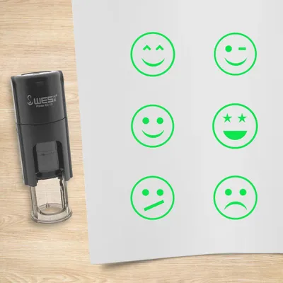 Zdjęcie produktu dla Zestaw pieczątek CombiCraft Smiley zielony z 6 znaczkami