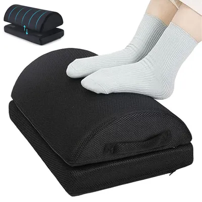 Produktbild von Fußstütze Schreibtisch Fußablage 2 Höhen Verstellbar Ergonomische Footrest für mehr Komfort für Büro & Home Office Fussstütze Unterm