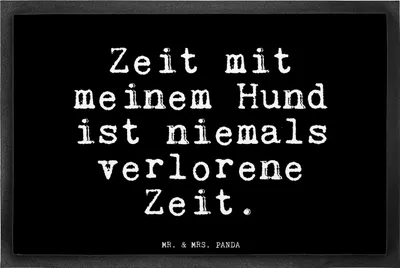 Produktbild von Mr. & Mrs. Panda Schmutzmatte Zeit mit meinem Hund... 40 x 60 cm - Schwarz - Geschenk, Sprüche, Liebe, Schuhabstreifer, fußmatte, Gummimatte, Spruch, Schmutzfangmatte