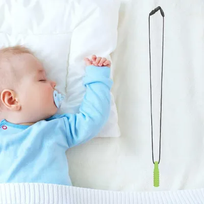Produktbild von 5 Farben Silikon Baby Beißring Halskette Zahnen Kauspielzeug Säuglinge ZahnpflegeGrün