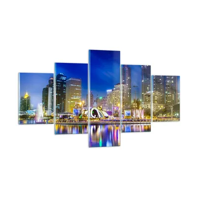 Produktbild von Bilder auf glas - Asien bangkok gebäude stadt - 125x70cm - Glasbilder - Wandbilder - Kunstdruck - zum Aufhängen bereit - Wanddekoration aus Glas - Glas Bilder - Wandbild auf Glas - GEA125x70-2447