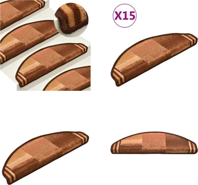 Obrázok produktu pre vidaXL Samolepiace rohože na schody 15 ks. Hnedé 65x21x4 cm - Podložka na schody - Podložky na schody - Podložky na schody - Podložky na schody