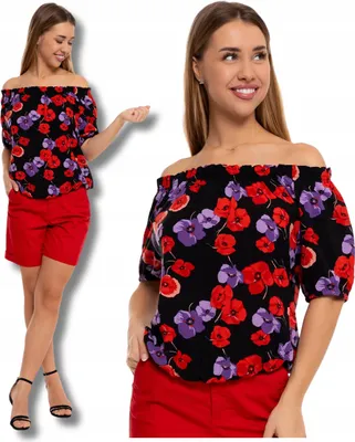 Zdjęcie produktu dla Hiszpanka damska, letnia, kwiatowa, elegancka, modna koszula, MORAJ - rozmiar M