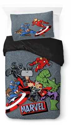 Zdjęcie produktu dla Komplet pościeli Marvel Avengers, wykonany w 100% z bawełny, idealny dla dzieci