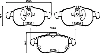 Produktbild von HELLA Bremsbeläge Satz Vorne Bremsklötze für OPEL ZAFIRA B (A05) 8DB 355 009-311
