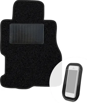 Produktbild von moto-MOLTICO Fahrer Fußmatte Auto Velours Fahrerseite Autoteppiche Schwarz Fahrermatte 1-teilig passend für Honda Civic 2001-2005