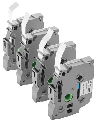 Produktbild von VEVOR Etikettendruckerband, 6er-Pack, 0,47 Zoll / 12 mm Farbige Etikettendrucker-Nachfüllungen Kompatibel mit Verschiedenen Typen von Brother P-Touch, Ersatz für Letra Tag TZe-131 TZe-231 TZe-431 TZe-531 TZe-631 TZe-731, 4 Bänder, Wärmeübertragungsdruck-a