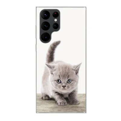 Produktbild von MuchoWow® Handyhülle Schutzhülle Hülle für Samsung Galaxy S22 Ultra Kätzchen - Katze - Haustiere - Jungen - Kinder - Mädchen Silikon Softcase Handy Hülle - Abbildung