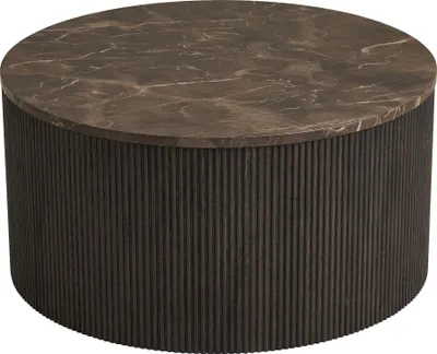 Produktbild von Couchtisch >Rota< in Dunkelbraun / Marmor-Nachbildung, MDF - 40x80cm (HxD)