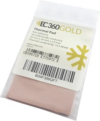 Immagine prodotto di Pellicola termica dorata, 14,5 W/mK, 50 x 50 x 2,0 mm, dissipatore di calore per elettronica