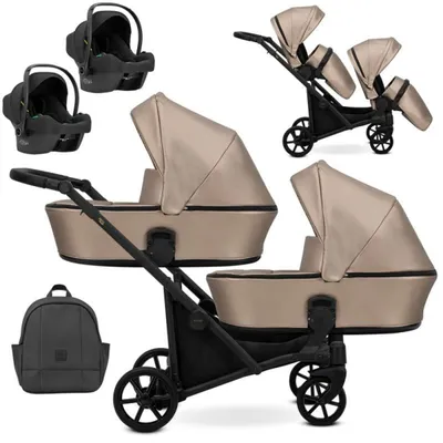 Immagine prodotto di Kunert BRAV DUO 3 in 1 passeggino doppio con 2x navicelle Cosmo in grafite