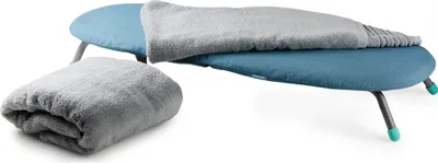 Obrázek produktu pro Domo DO7116P, Žehlicí stolička, Bavlna, Polyester, Černá, Modrá, Bez vzoru, Modrá, Oválný
