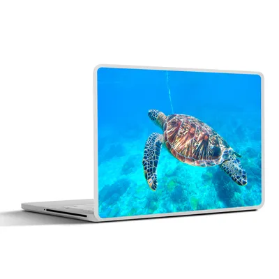 Produktbild von MuchoWow® Laptop Aufkleber Sticker Cover Schildkröte - Meer - Blau 36.5x27.5 cm - Laptop-Sticker