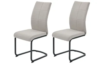Produktbild von Hela Tische, 2er SET Schwingstuhl Esszimmerstuhl Turin, Webstoff Schlamm, Steppung, , Metallgestell Vierkantrohr Schwarz, belastbar 120kg