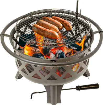 Produktbild von Feuerschale mit Grillrost, Feuerkorb für den Garten, Firebowl Ø 75x60 cm, Fire Pit