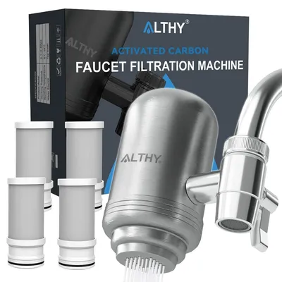 Obrázek produktu pro Vodní filtr kohoutkový filtr na vodu - Nerezová ocel - 400 galonů - 4 filtry - Se 6 adaptéry