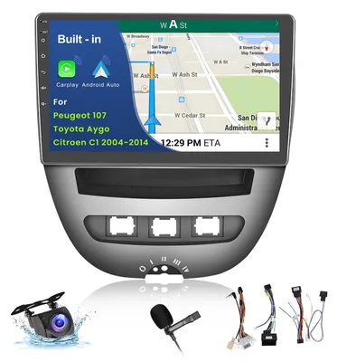 Image de Autoradio Android 13, 2 Go de RAM et 64 Go de stockage - Écran tactile de 10,1 pouces - Compatible CarPlay et Android Auto sans fil