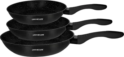 Obrázok produktu pre Signature, sada 3 panvíc 20 / 24 / 28 cm s minerálnym nepriľnavým povrchom, čierna