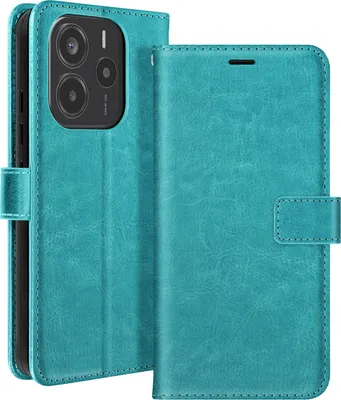 Produktbild von Mayaxess, Etui für Xiaomi Redmi Note 14 4G als Portemonnaie mit Handschlaufe, Türkis