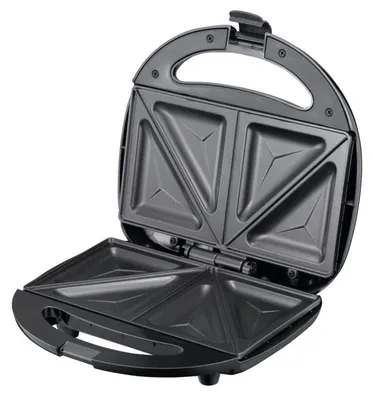 Produktbild von Sandwichtoaster Maker Schwarz Edelstahl Grill Antihaft Panini Waffeln