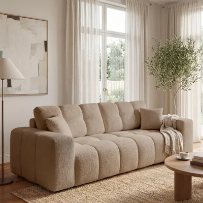 Produktbild von BroMARKT Sofa mit Schlaffunktion NEBU 200x145 cm Klappsofa mit Bettkasten Braun