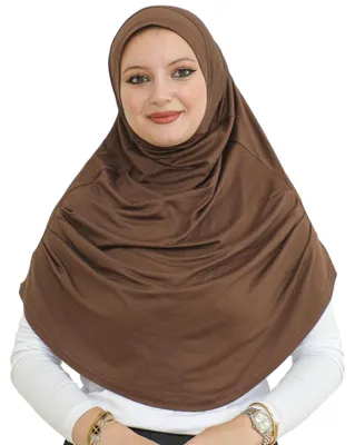 Produktbild von Solidchoice – Kopftuch für Frauen – Langes muslimisches Hijab – Farbe: Braun