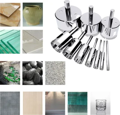 Produktbild von STILVORA Diamantbohrer Fliesenbohrer Set, Lochbohrer Glas Keramik, Keramik Fliesen Glasbohrer Set, Bohrer für harte Fliesen, Bohrer-Set mit Lochsägen