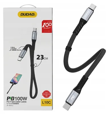 Immagine prodotto di DUDAO L10C Cavo USB-C a 23 cm. - Cavo USB digitale/di rete 0,23 m USB C Nero, Grigio