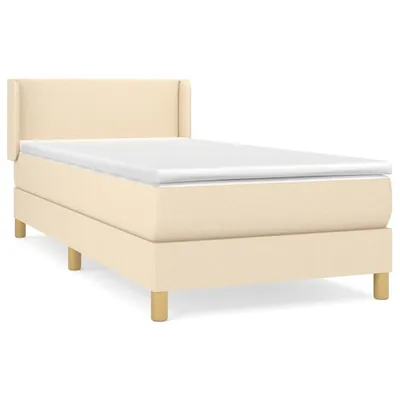 Produktbild von vidaXL Boxspringbett mit Matratze Creme 100x200 cm Stoff