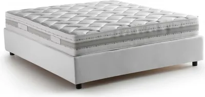 Produktbild von Doppelbett Ddurant, Containerbett mit Stoffbespannung, 100%  Italy, Frontöffnung, mit Matratze Cm 140x200 enthalten, Weiß