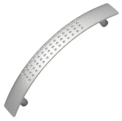 Zdjęcie produktu dla Zestaw 12 sztuk, matowe, chromowane uchwyty do mebli, rozstaw otworów 128 mm
