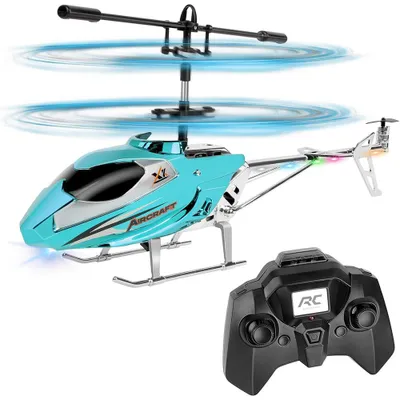 Produktbild von RC-Hubschrauber für Jungen, 2.4G Ferngesteuerter Hubschrauber mit LED-Licht für Kinder ab 12 Jahren, Feste Höhe, Start mit Einer Taste, RC-Flugzeuge