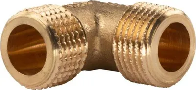 Produktbild von Messing Gewinde-Fitting 90° Winkel 1/2'AG - 1/2'AG (DN 15)  - schwere Ausführung
