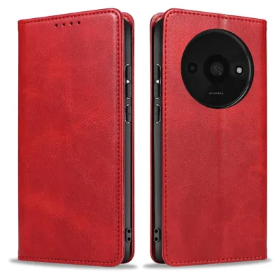Produktbild von Handyhülle für Xiaomi Redmi A3 Kunstleder Flip Cover Hülle Klapphülle Case Kartenfach Farbe: Rot