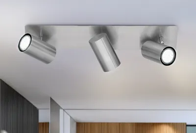 Produktbild von Dimmbarer LED Strahler für Innen - Deckenbalken mit 3 schwenkbaren Spots, Silber