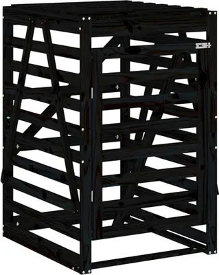 Obrázok produktu pre vidaXL Box na odpadky čierny 84x90x128,5 cm Masívne borovicové drevo