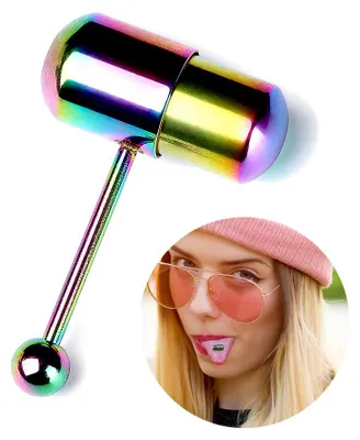 Produktbild von 3er-Pack Zungenpiercings Edelstahl – Vibrierende Punk-Zungenpiercings, Stacheliger Hantelstecker für Damen & Herren, Körperschmuck