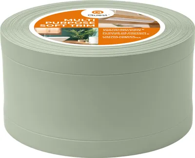 Produktbild von QUEST 6in1 Multifunktionsleiste, Weichsockelleiste Selbstklebend 1x120mm, 5m, Abschlussleiste Multifunktional, Flexibel, Dekorativ, UV-beständig, W1, hellgrün