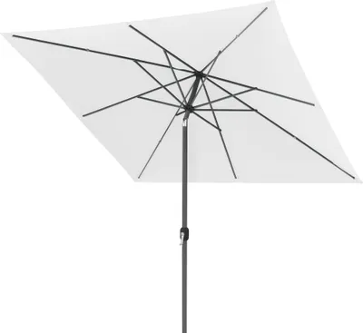 Produktbild von paramondo interpara Sonnenschirm, 3 x 3 m, quadratisch, weiß, Gestell, anthrazit knickbar, Kurbelbedienung, Alu-Mast & Air Vent | Balkonschirm & Gartenschirm | Kurbelschirm
