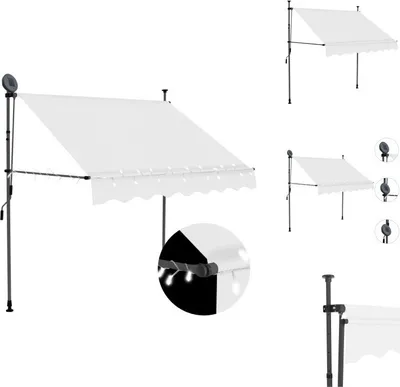 Obrázek produktu pro vidaXL Zatahovací markýza ručně ovládaná s LED 150 cm krémová - Markýzy