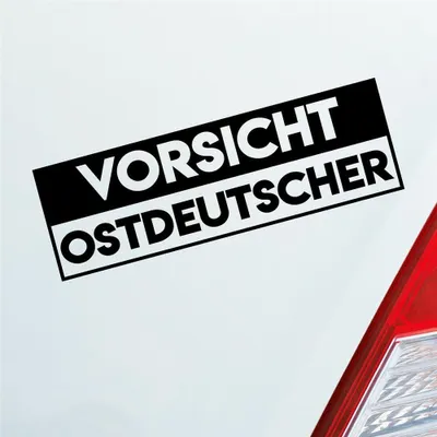 Produktbild von Auto Aufkleber Vorsicht Ostdeutscher Ostdeutschland Ossi 19x6 cm Schwarz Glanz Sticker Heckscheibenaufkleber