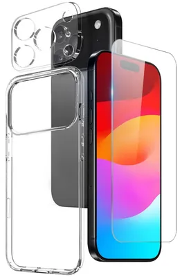 Image de Coque + 2 vitres de protection 9H + protection pour l'appareil photo - Kit de protection Air pour iPhone 17 Pro Max