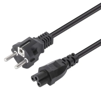 Produktbild von Manhattan Stromkabel C5 auf Schutzkonktakt EU CEE 7/7, 1 m, 1 m, CEE7/7, IEC C5, H05VV-F3G, 250 V, 2.5 A