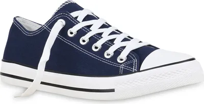 Produktbild von Mytrendshoe Herren Sneakers Sportschuhe Schnürer Freizeitschuhe Textil 814413, Farbe: Dunkelblau, Größe: 36