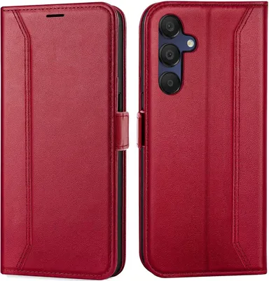 Produktbild von Conie RFID Klapp Tasche für Samsung Galaxy A15 4G/5G Kartenfach Hülle Rundumschutz in Rot
