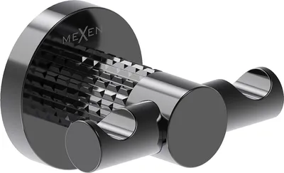 Zdjęcie produktu dla Mexen Triv podwójny haczyk na ręcznik, black chrome - 70A33012-73