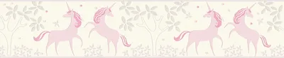 Zdjęcie produktu dla A.S. Création Nursery Border Boys & Girls Unicorn Border różowy szary biały 5,00 m x 0,13 m