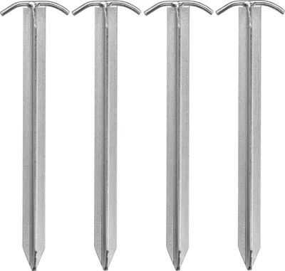 Produktbild von Zelthering 4 Stk. 30 cm aus verzinktem Stahl mit T-Profil - robuster Hering für harte Böden - stabile Bodenverankerung für Zelte, Pavillons, Planen & Camping-Zubehör